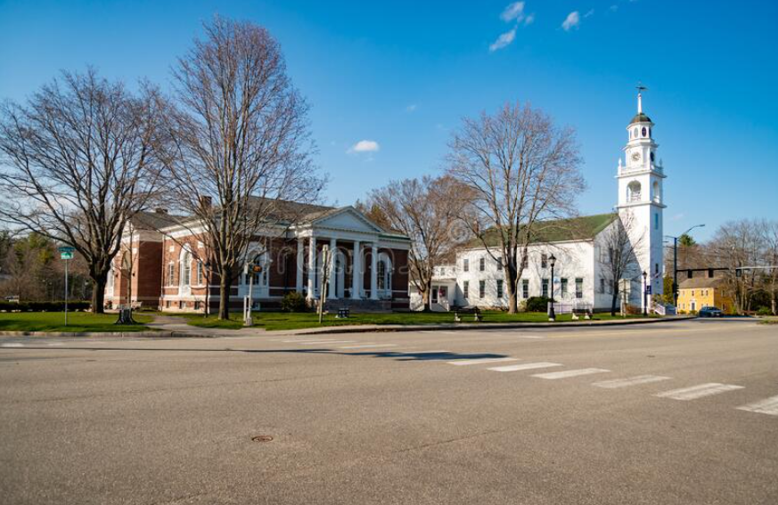 church and library view