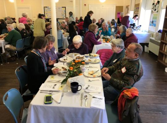 a gathering in the FPUU parish hall