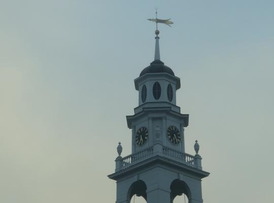 the refurbished church steeple